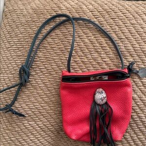 Erda Red Leather Crossbody Bag